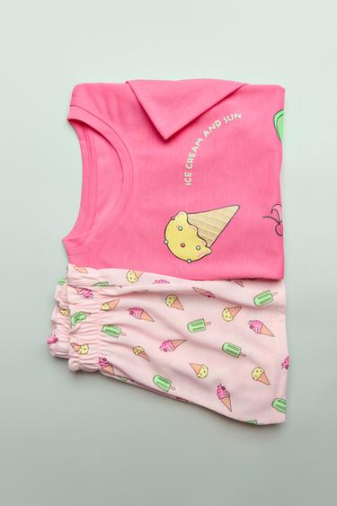 2-6 ANOS/ PIXAMA CAMISETA E BERMUDA XEADOS - Rosa de Zara