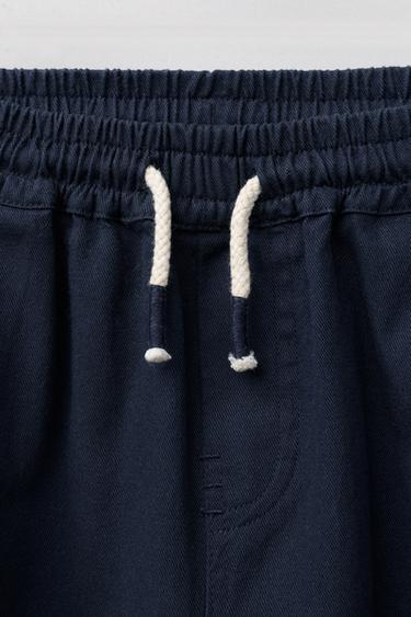 PANTALON CULOTTE BRODÉ LATÉRAL - Bleu marine de Zara - Image 2