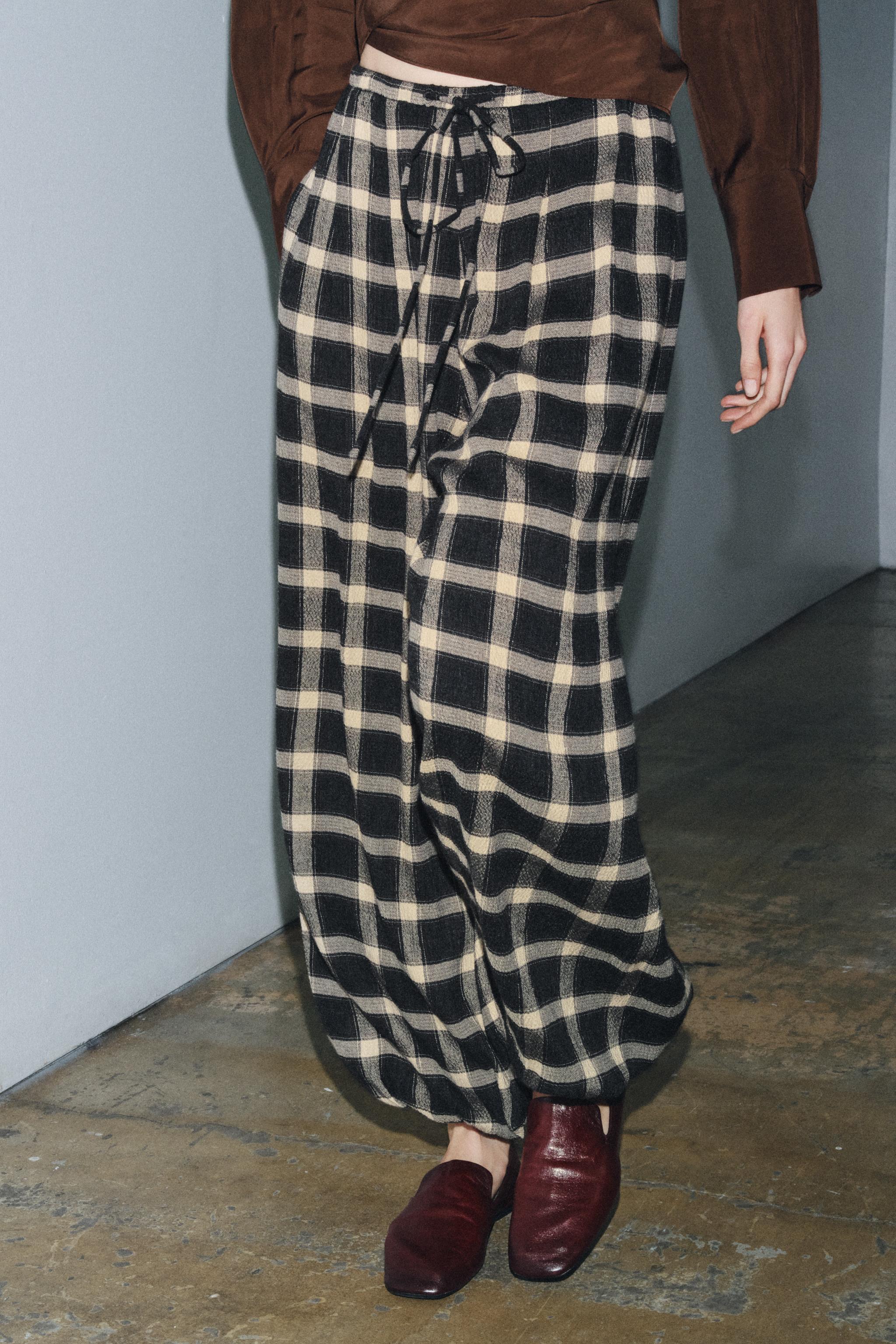 ZW COLLECTION PLAID BALLOON PANTS