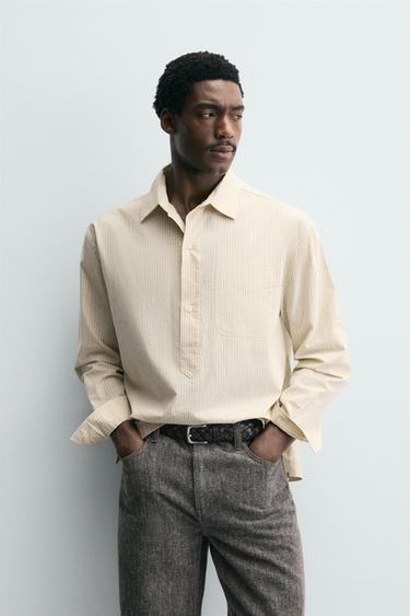 CAMISA POLO RAYAS - Mantequilla de Zara