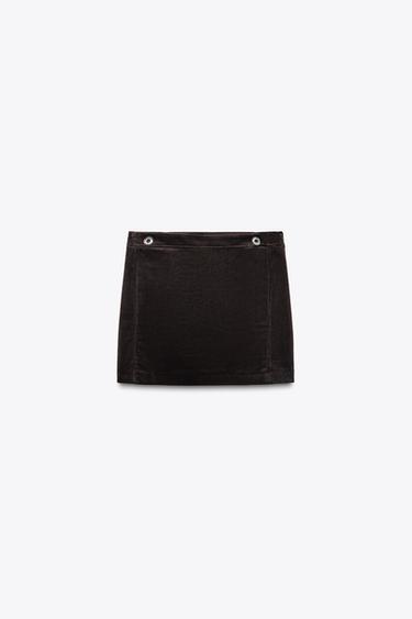 CORDUROY MINI SKIRT - Dark brown by Zara
