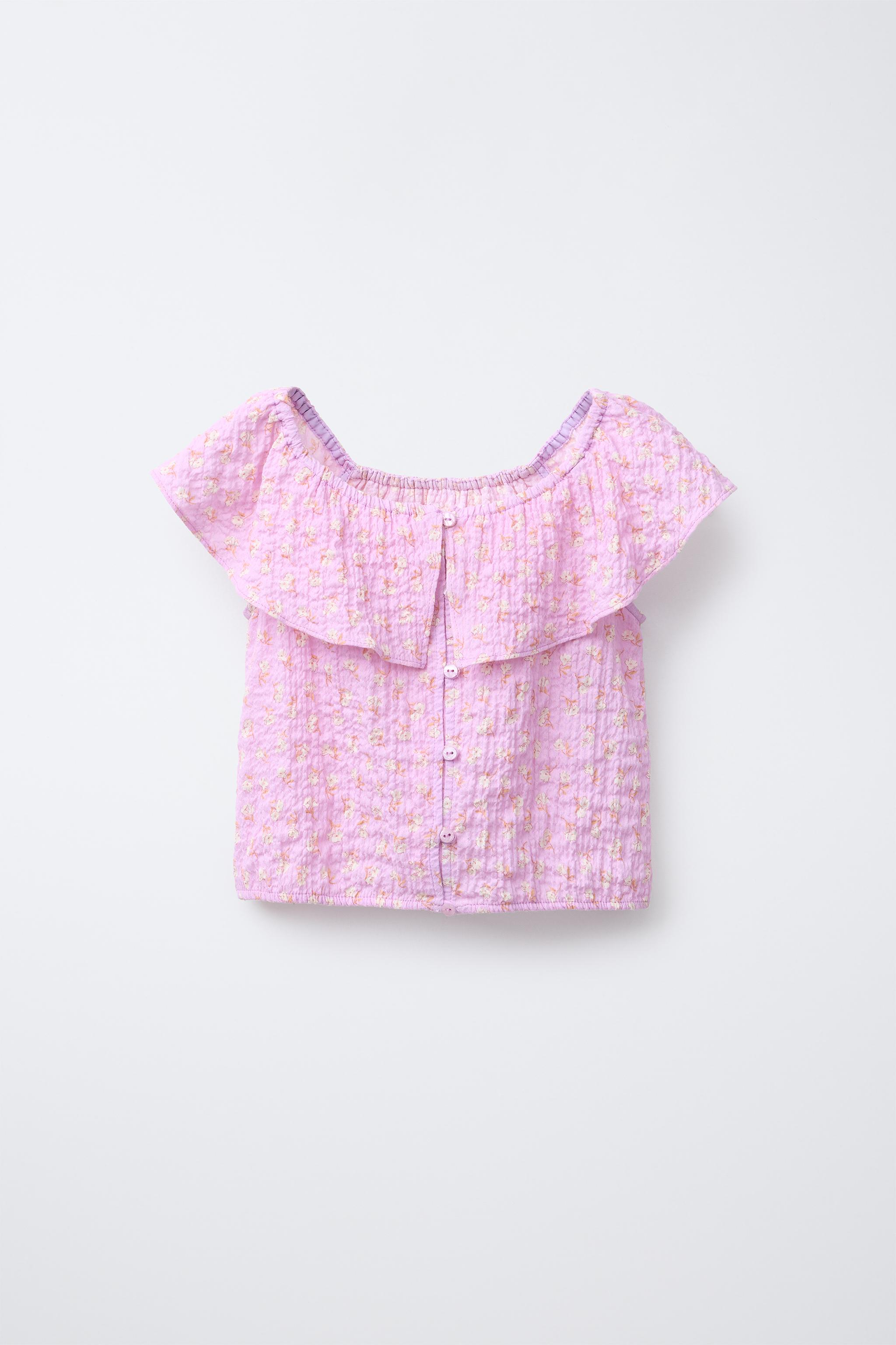 TEXTURED FLORAL SHIRT - Pink | ZARA Canada