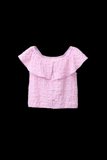 CAMISA TEXTURA FLORES - Rosa de Zara - Imagen 0