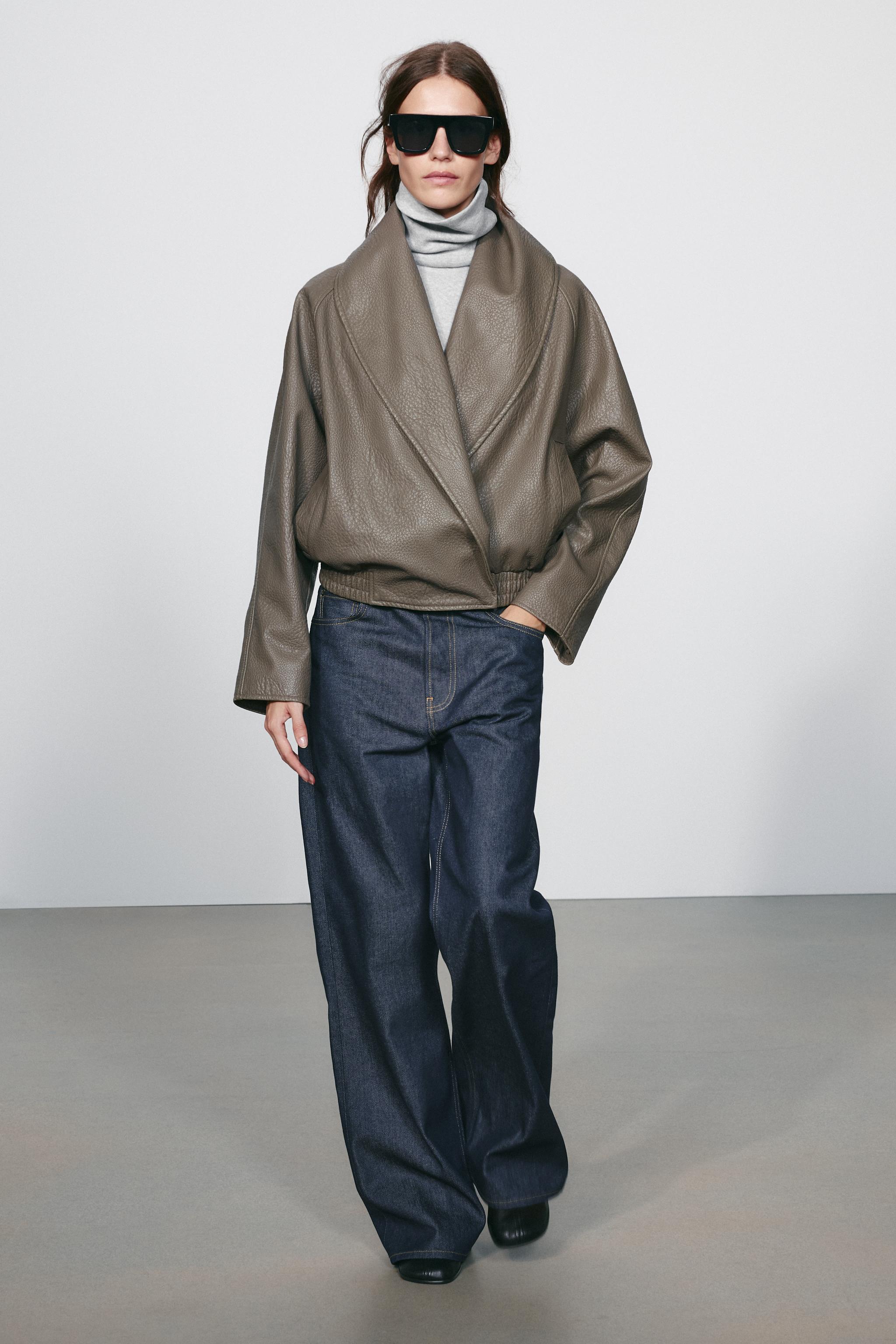 Zara ZW COLLECTION SUNİ DERİ KRUVAZE CEKET