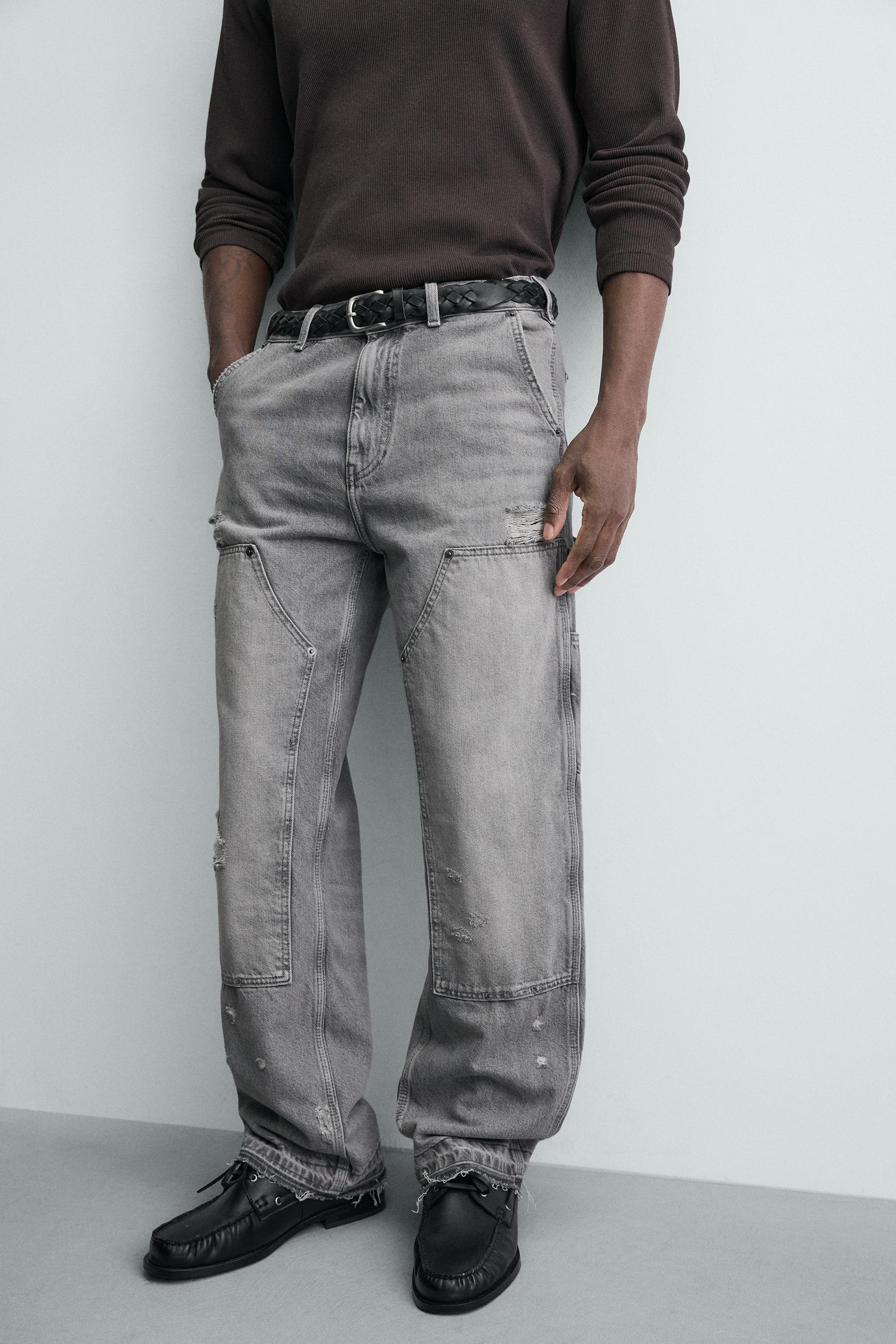 WASHED CARPENTER POCKET JEANS
