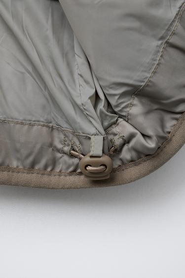 FAUX SHEARLING JACKET WITH EMBROIDERED TEXT - Brown by Zara - Image 7