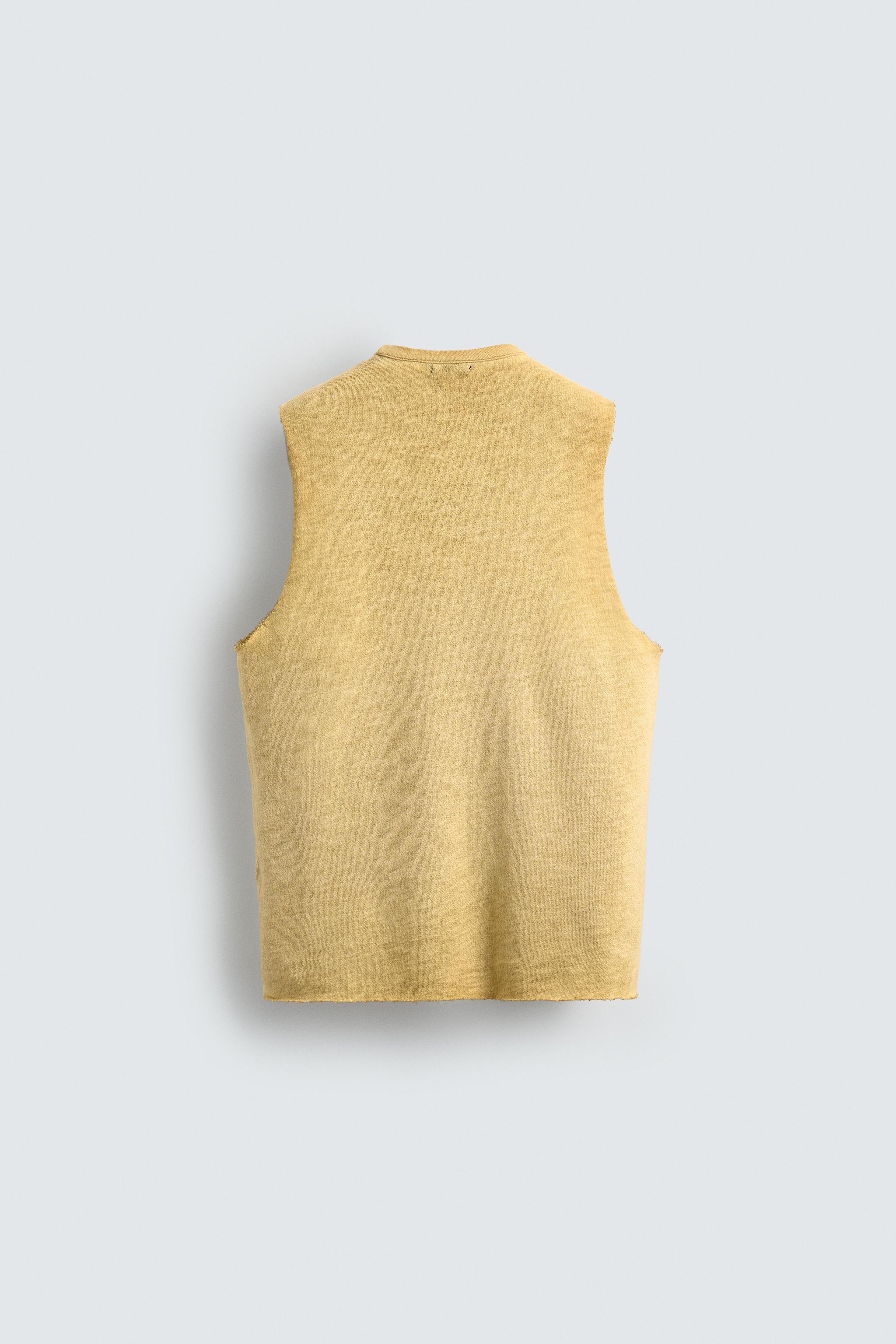WASHED PRINT KNIT TANK TOP