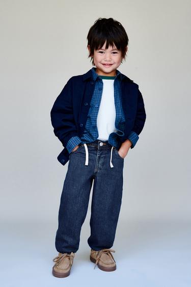 JEANS BAGGY بحزام - أزرق وسط الخاص بـ Zara