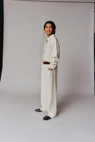 FLOWING SHIRT WITH DRAWSTRING - Ecru by Zara - Image 3