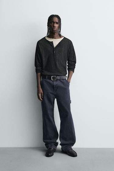Zara CARPENTER POCKET JEANS - Blue - Image 0