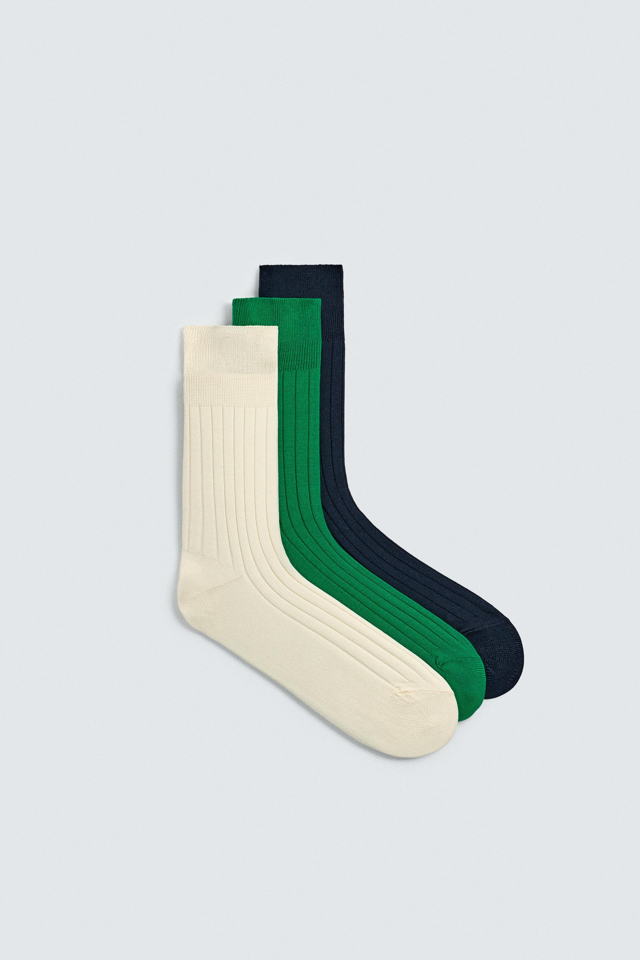 THREE-PACK OF MERCERIZED RIB SOCKS