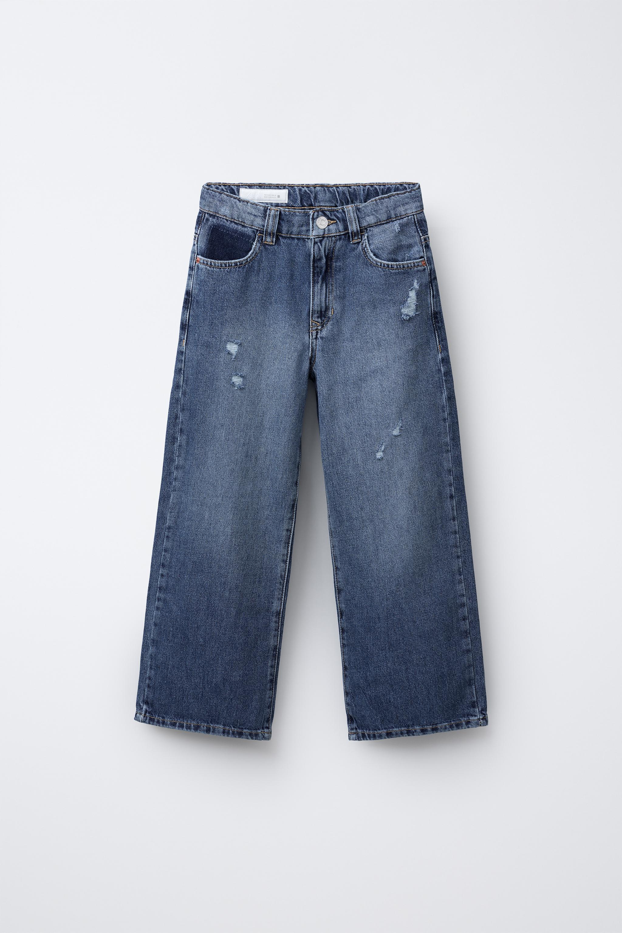新品未使用　ZARA the inside out denim pants36 TEXT STRAIGHT LEG JEANS - Mid-blue | ZARA United States