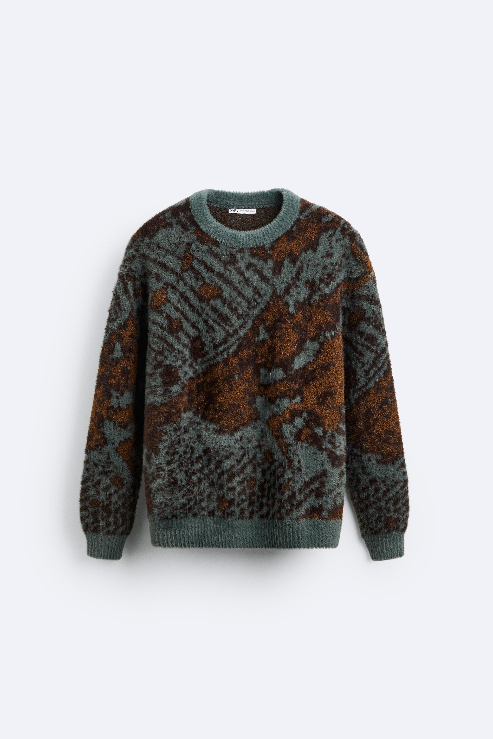 ABSTRACT JACQUARD SWEATER - Anthracite Gray | ZARA Canada