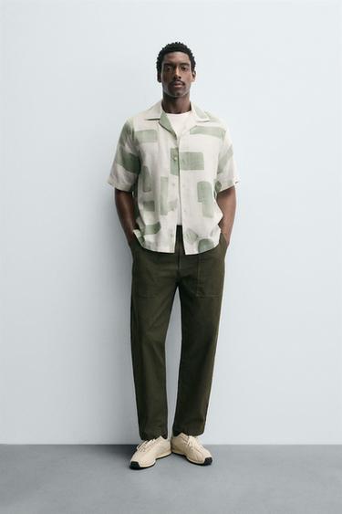 Zara ABSTRACT PRINT SHIRT - Sea green - Image 0