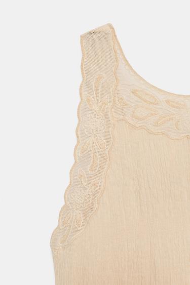 RUSTIC TOP WITH EMBROIDERY AND OPEN BACK - Ecru by Zara - Image 6