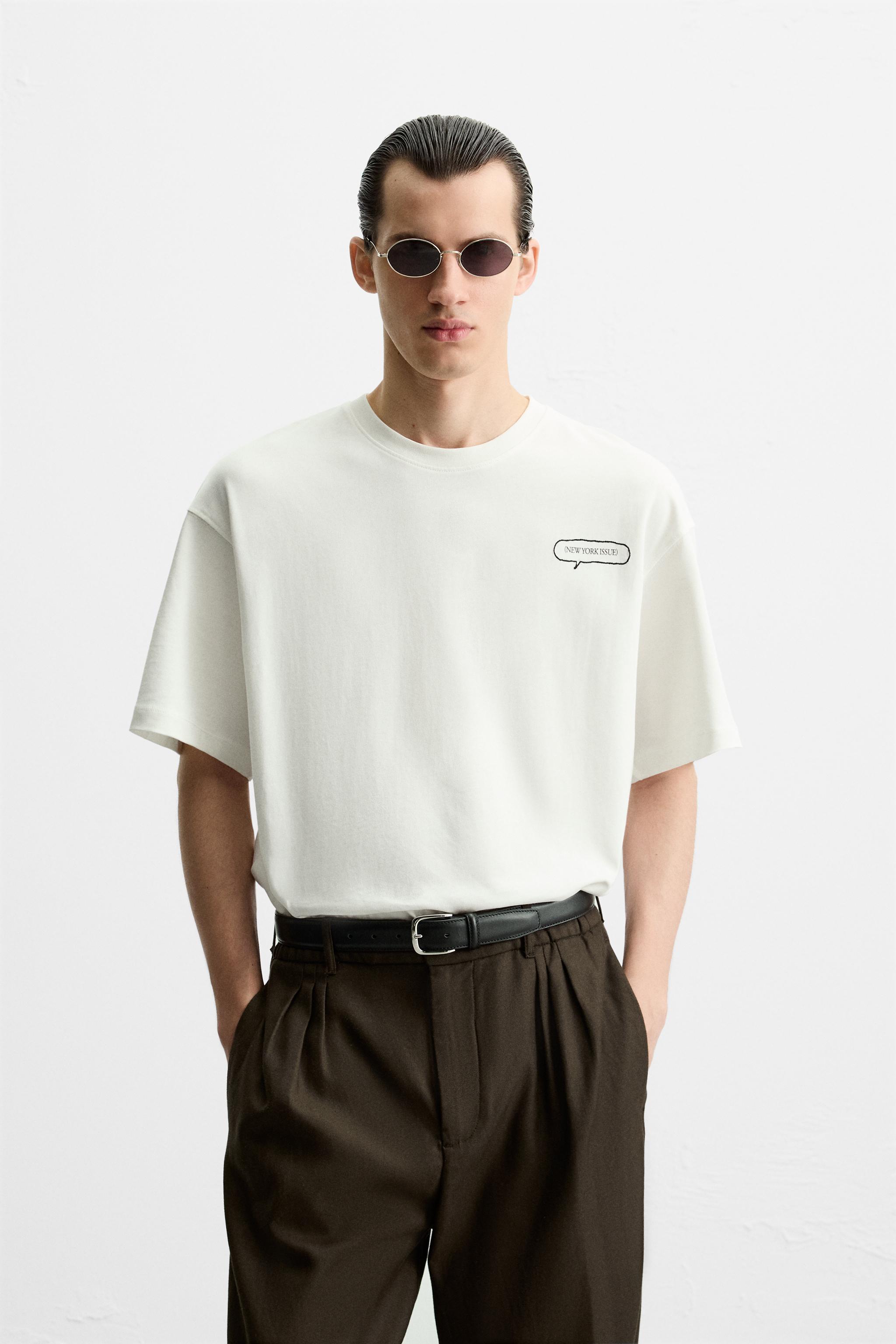 COMBINED EMBROIDERY T-SHIRT - White | ZARA United States
