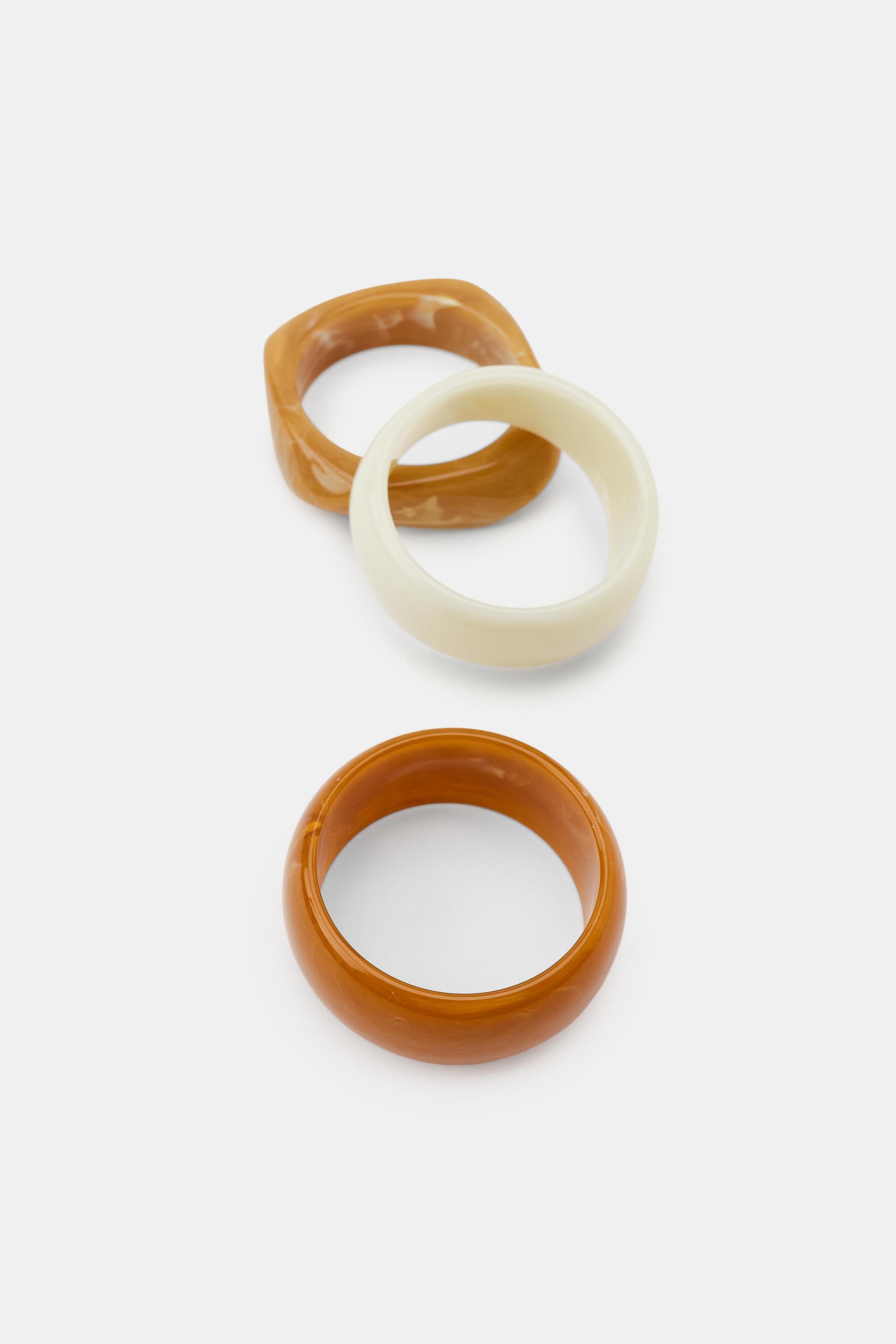 Женские аксессуары Zara PACK OF 3 RIGID BRACELETS — фото 3