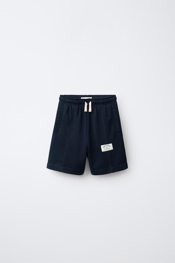 LABEL JOGGING BERMUDA SHORTS - Navy blue by Zara - Image 0