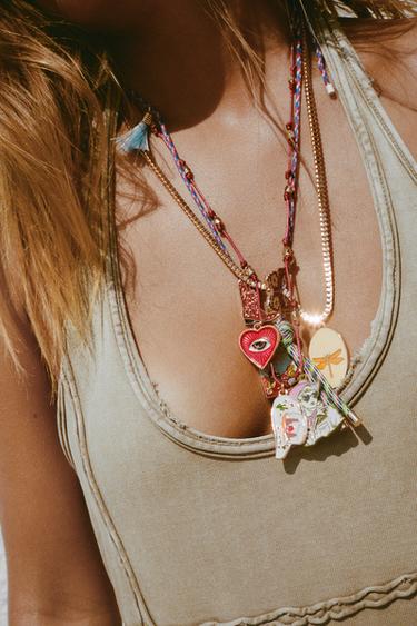 PACK 3 COLLARES CORDÓN CADENA MEDALLAS - Multicolor de Zara - Imagen 0