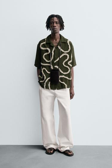 CAMISA BORDADOS RELIEVE - Khaki de Zara