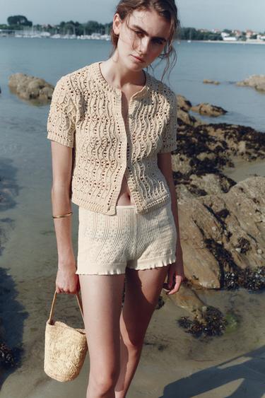 OPEN KNIT CARDIGAN - Beige by Zara