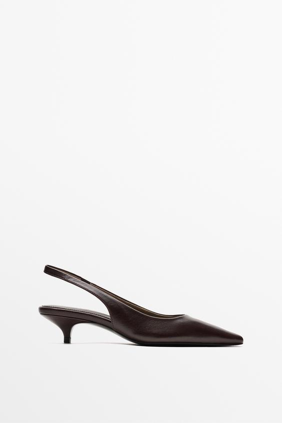 Zapato tacón destalonado - Marrón de Zara - Imagen 0