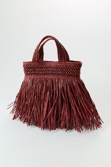 MINI BOLSO DE MANO FLECOS - Rojo Burdeos de Zara