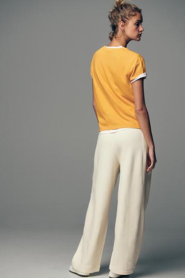 RUSTIC WIDE-LEG TROUSERS - Ecru by Zara - Image 2
