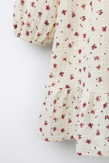 ROBE À FLEURS AVEC CHALECO EN TRICOT - Écru de Zara - Image 3