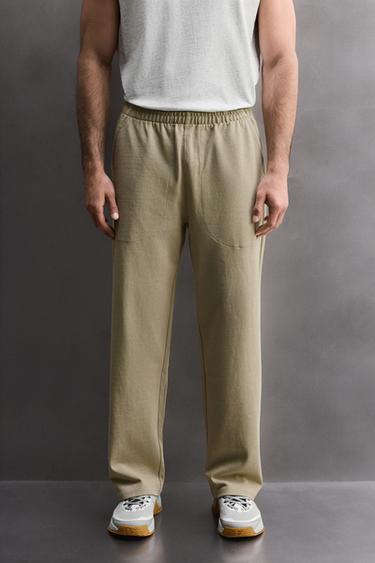 HEAVYWEIGHT RELAXED FIT JOGGING TROUSERS - Sand by Zara