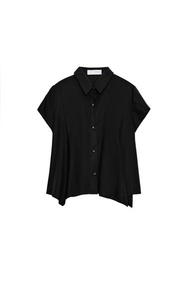CAMISA FLUIDA ASIMÉTRICA - Negro de Zara
