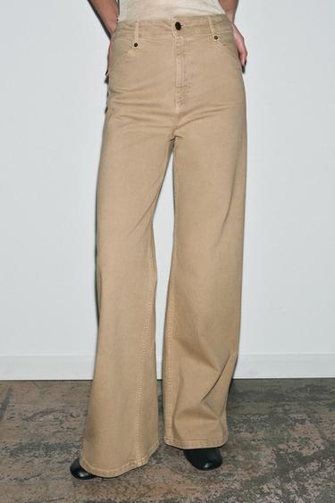 ДЖИНСЫ WIDE LEG С ВЫСОКОЙ ПОСАДКОЙ — ZW COLLECTION — ПЕСОЧНЫЙ от Zara