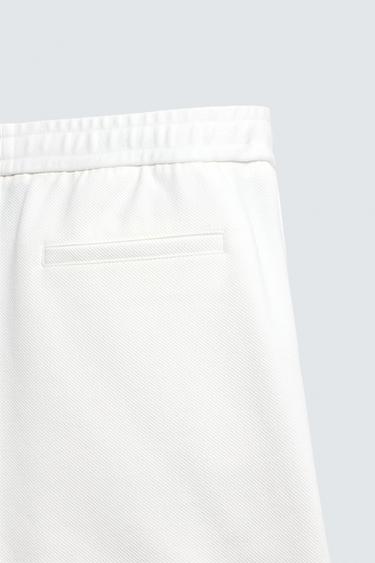 COMFORT TEXTURED BERMUDA SHORTS - Oyster-white by Zara - Image 8