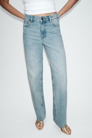 Z1975 STRAIGHT HIGH-WAIST JEANS - Light blue by Zara