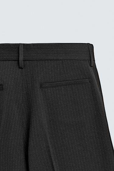PANTALON COUPE LARGE À PLIS - rayures de Zara - Image 9