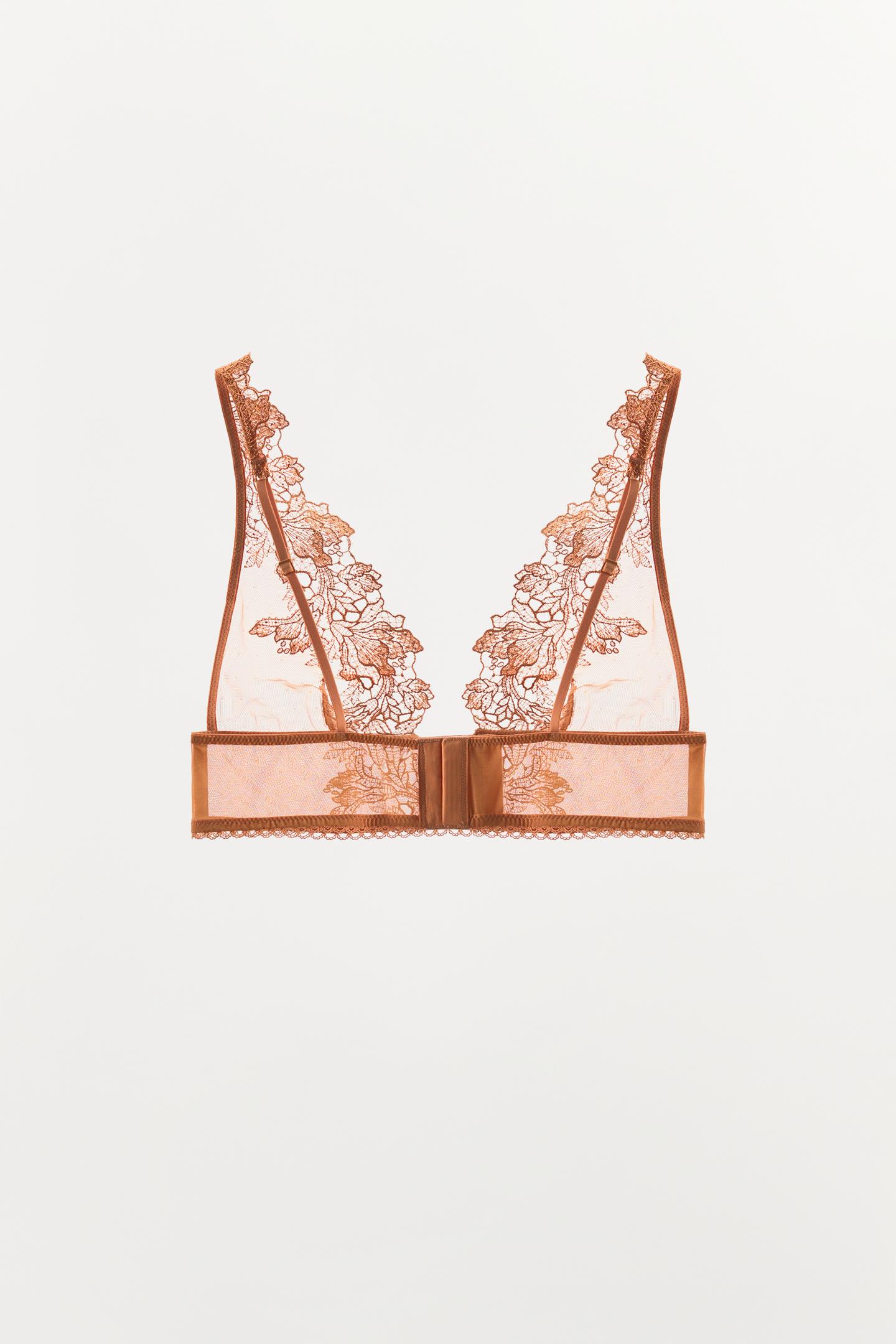 Бра, треугольные чашки, кружево, сетка — Zara, цвет: Кирпичный — фото 6
