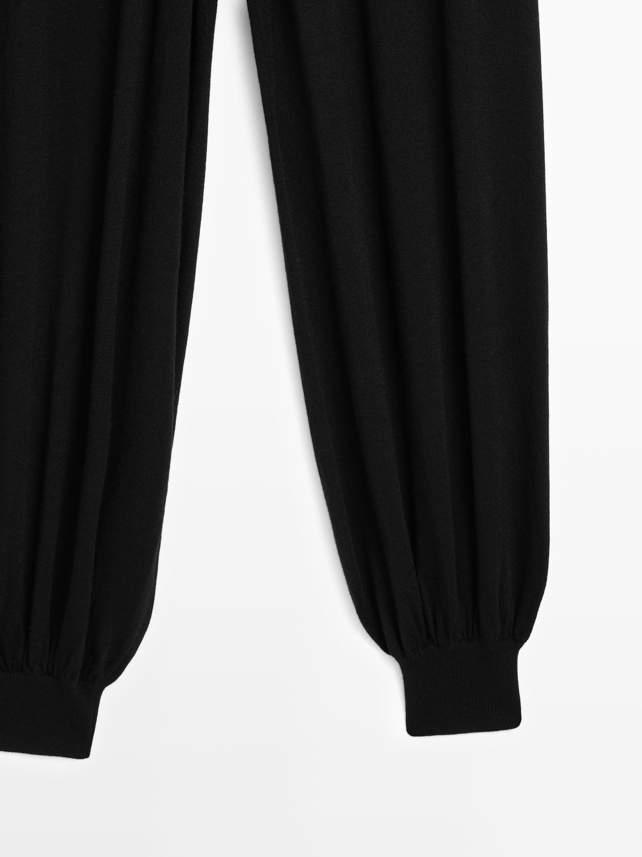 Wool blend knit sarouel trousers