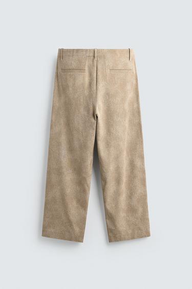 PANTALON CHINO RELAXED FIT JACQUARD - Marron clair de Zara - Image 8