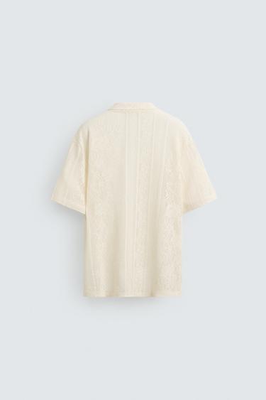 POLO STRUCTURE JACQUARD - Écru de Zara - Image 7