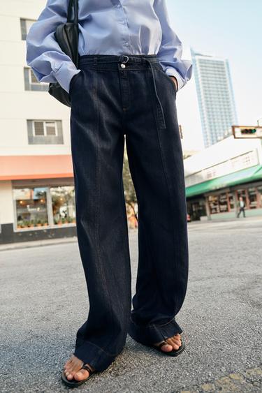 JEANS Z1975 BOOTCUT TIRO ALTO CINTURÓN - Azul de Zara