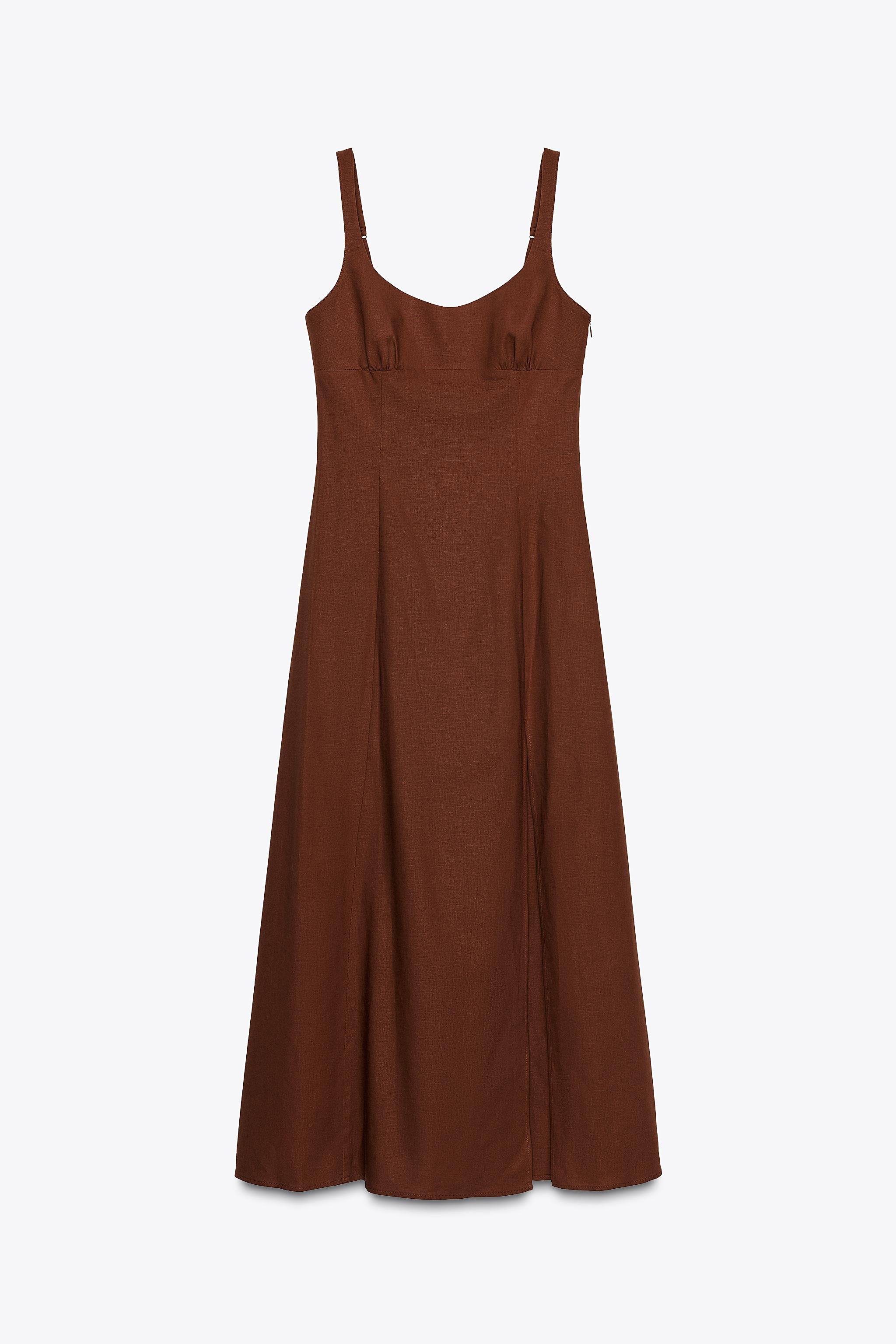 LINEN MIDI DRESS