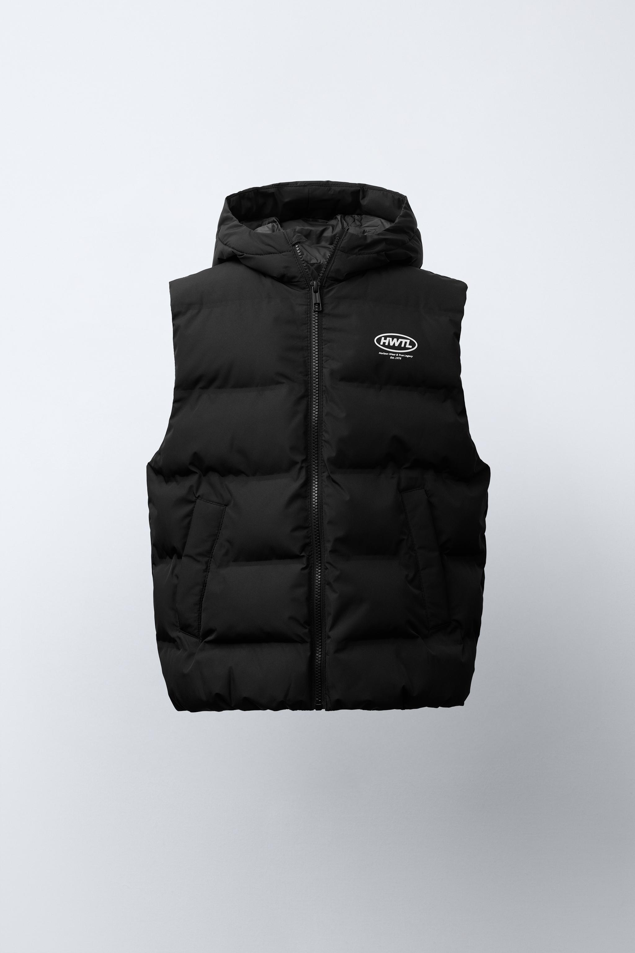 WATER-REPELLENT HOODIE GILET Black ZARA United Kingdom