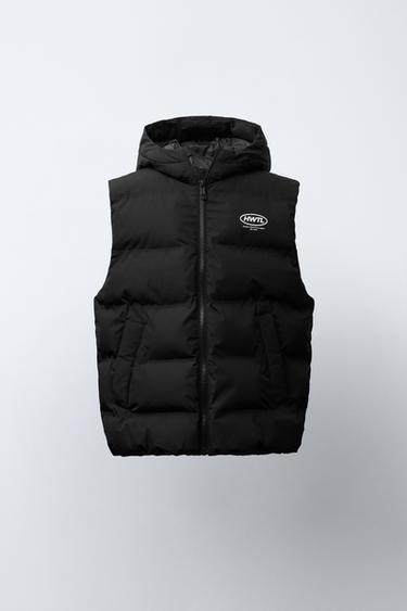 WATER REPELLENT HOODIE WAISTCOAT - Black by Zara