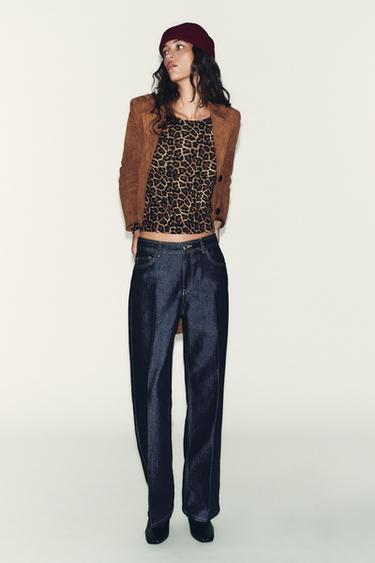 Zara ANIMAL PRINT KNIT SWEATER - Black / Brown - Image 0