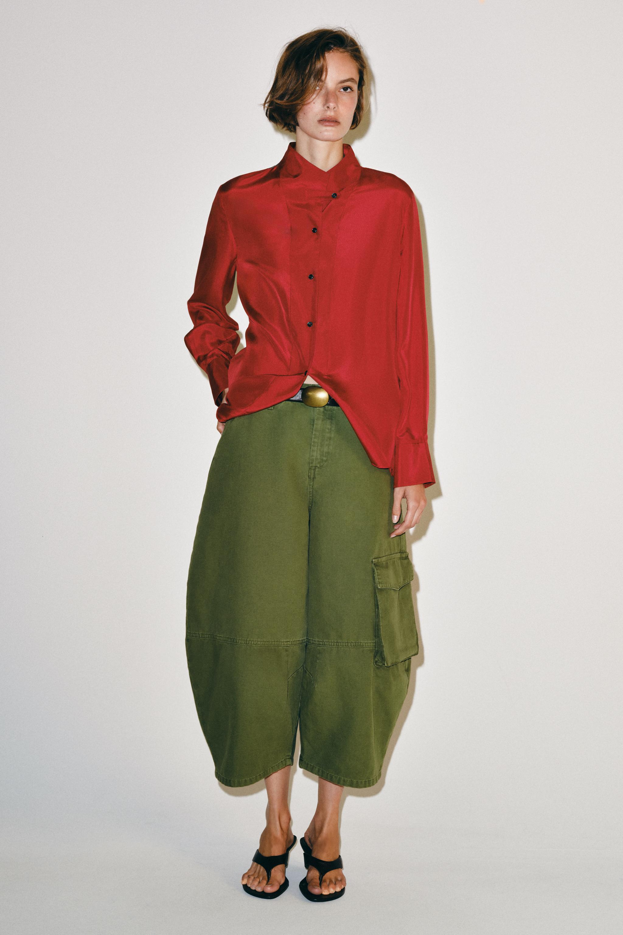 100% SILK ZW COLLECTION SHIRT — Red