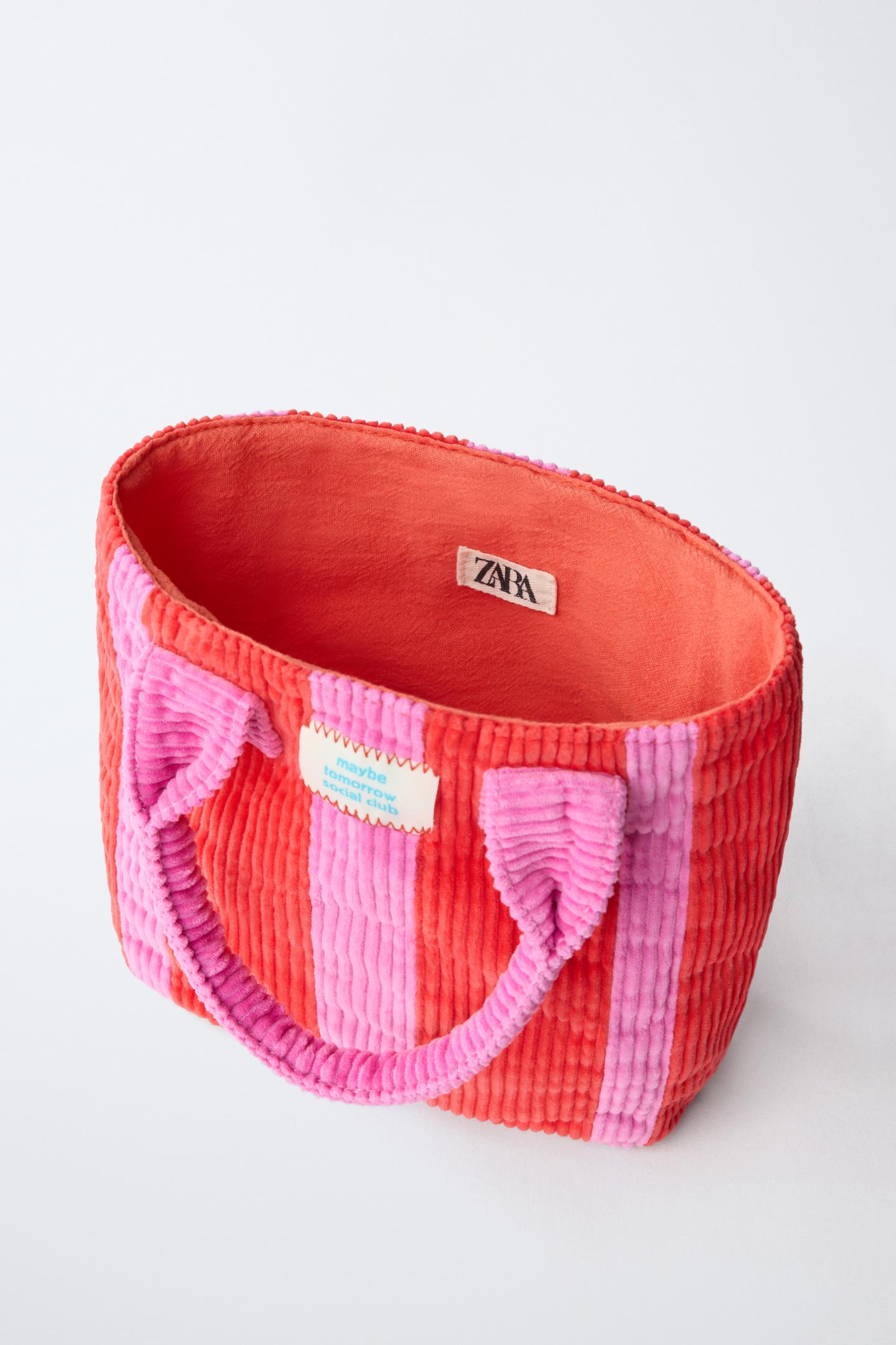 Детская сумка Zara Striped Mini Shopper, цвет: Красный — фото 4