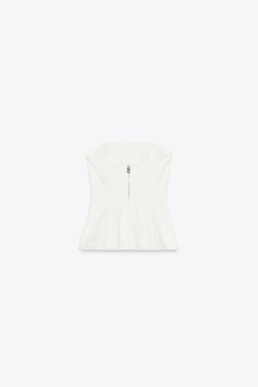 TOP BANDEAU DENIM TRF - Blanc de Zara - Image 7