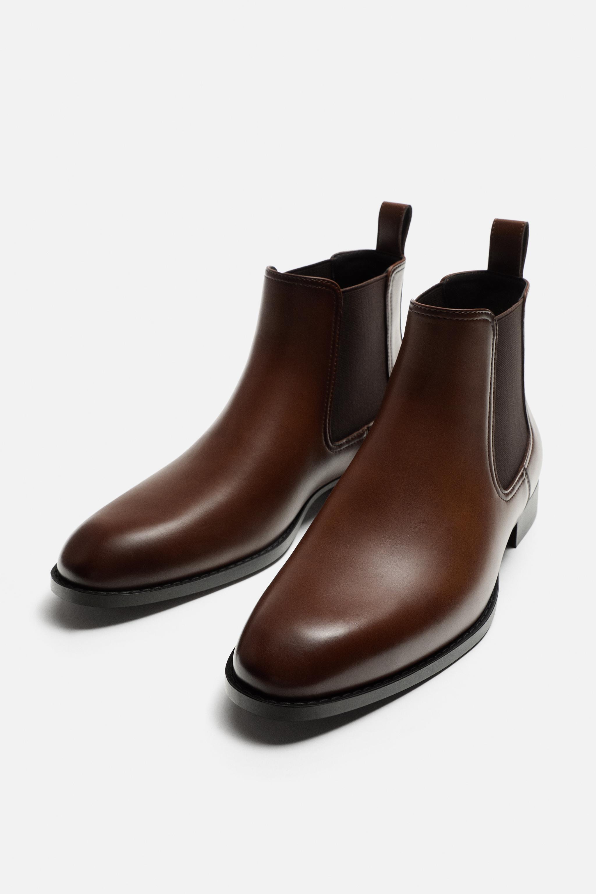 Botas Zara Zapatos Hombre Piel Botines Chelsea Botines Marron