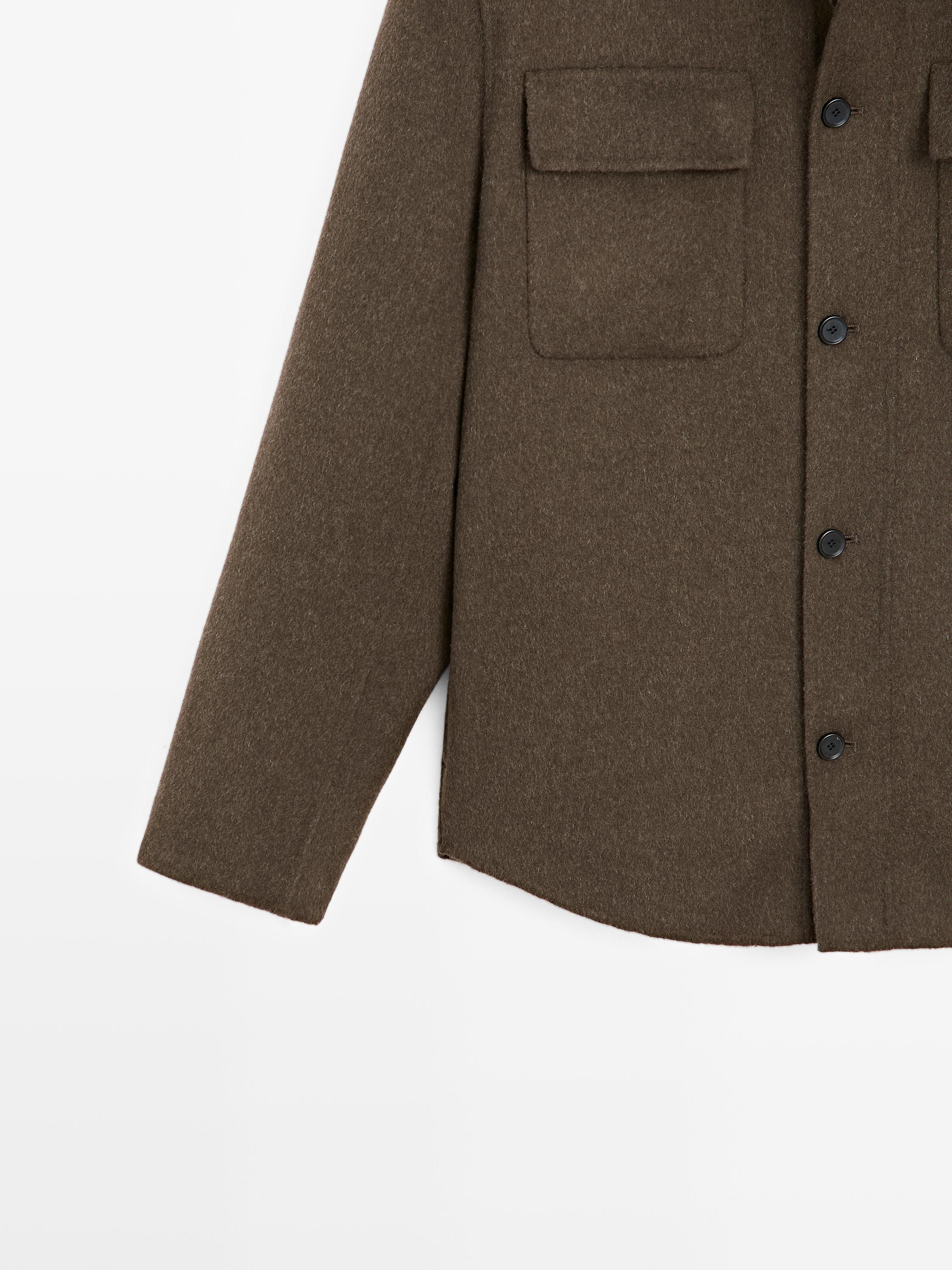 Wool blend overshirt with pockets