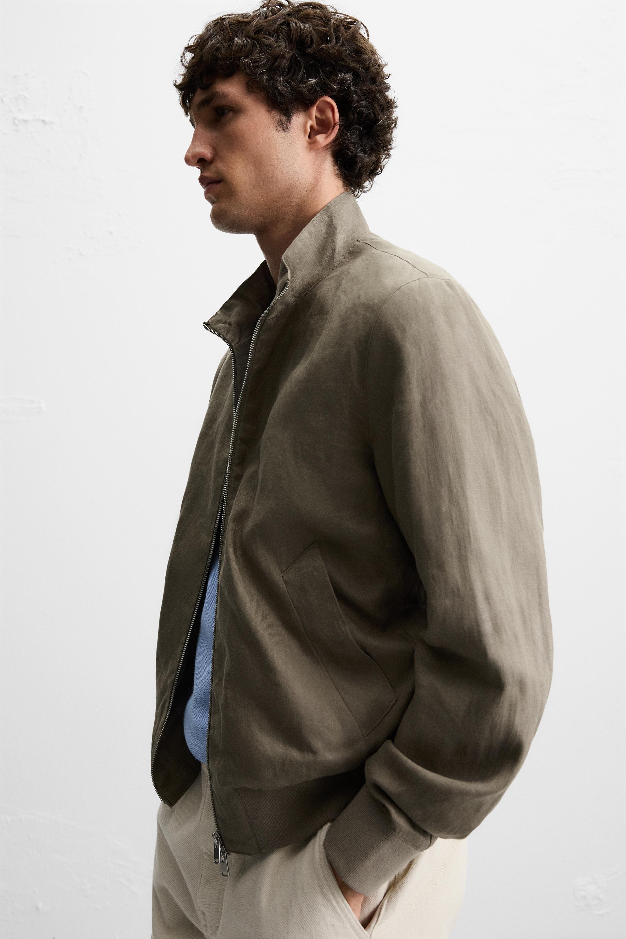 100% LINEN BOMBER JACKET